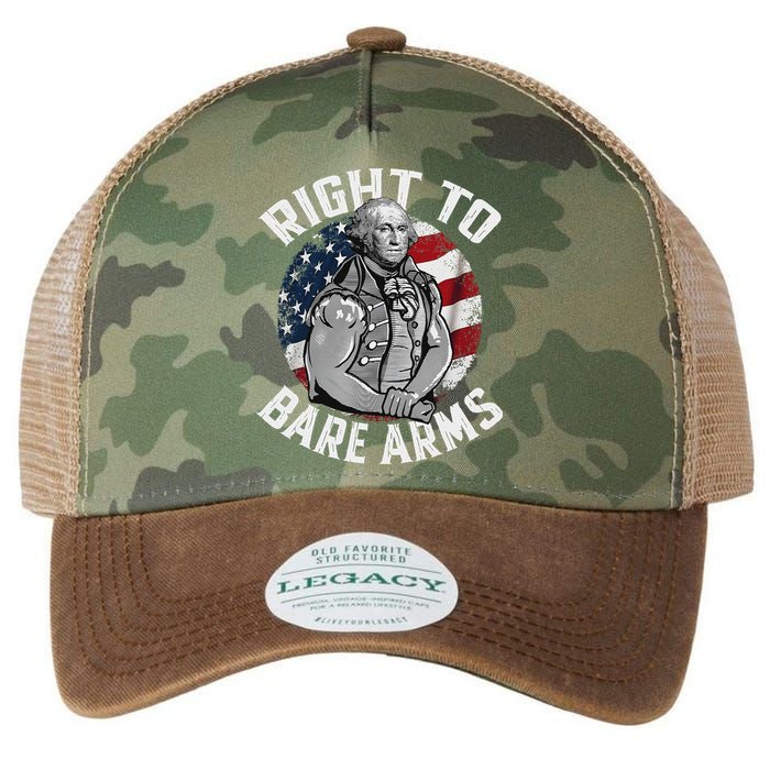 Right To Bare Arms 4th Of July Funny Gym George Washington Legacy Tie Dye Trucker Hat