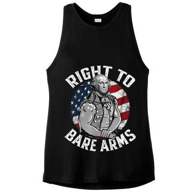 Right To Bare Arms 4th Of July Funny Gym George Washington Ladies PosiCharge Tri-Blend Wicking Tank