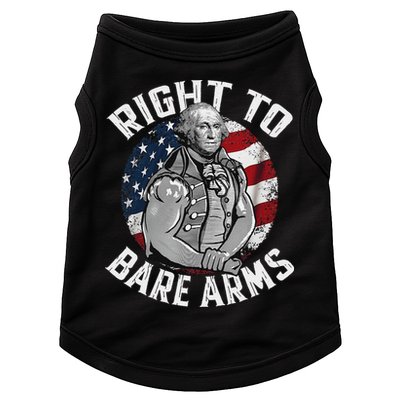 Right To Bare Arms 4th Of July Funny Gym George Washington Doggie Tank