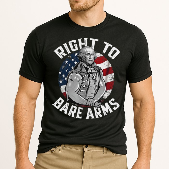 Right To Bare Arms 4th Of July Funny Gym George Washington Performance Shirt