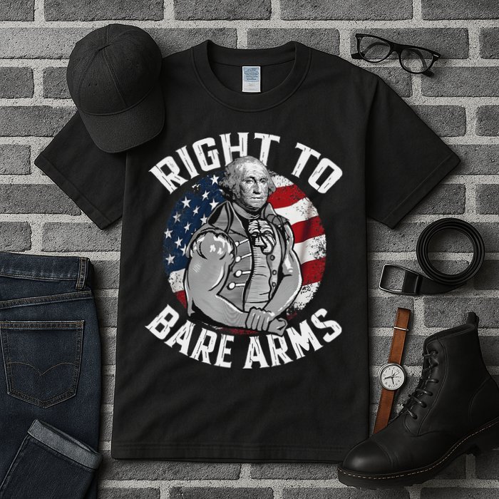 Right To Bare Arms 4th Of July Funny Gym George Washington Tall T-Shirt