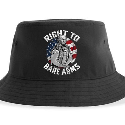 Right To Bare Arms 4th Of July Funny Gym George Washington Sustainable Bucket Hat