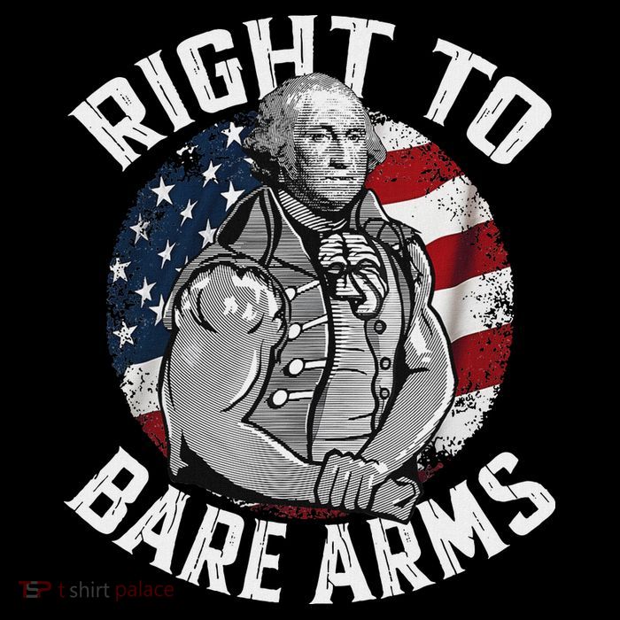 Right To Bare Arms 4th Of July Funny Gym George Washington Button