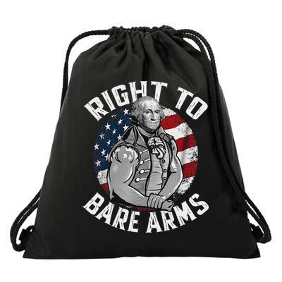 Right To Bare Arms 4th Of July Funny Gym George Washington Drawstring Bag