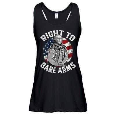 Right To Bare Arms 4th Of July Funny Gym George Washington Ladies Essential Flowy Tank