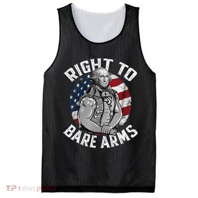 Right To Bare Arms 4th Of July Funny Gym George Washington Mesh Reversible Basketball Jersey Tank