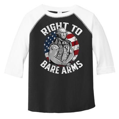 Right To Bare Arms 4th Of July Funny Gym George Washington Toddler Fine Jersey T-Shirt