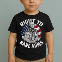 Right To Bare Arms 4th Of July Funny Gym George Washington Toddler T-Shirt