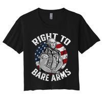 Right To Bare Arms 4th Of July Funny Gym George Washington Crop Top