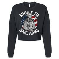 Right To Bare Arms 4th Of July Funny Gym George Washington Cropped Pullover Crew