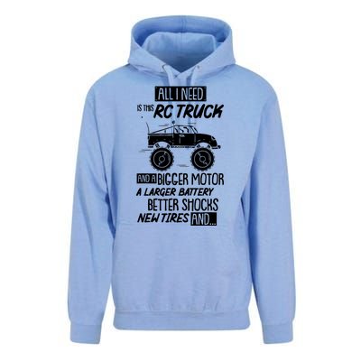 Rc Truck Bigger Motor Larger Battery Funny Unisex Surf Hoodie