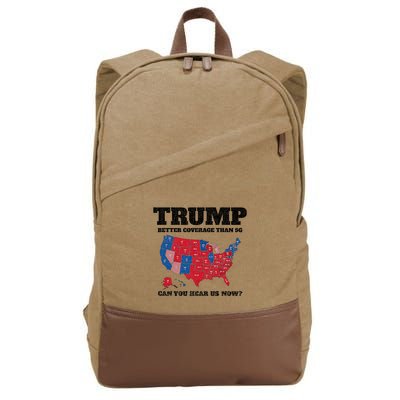 Retro Trump Better Coverage Than 5g Can You Hear Us Now Cotton Canvas Backpack