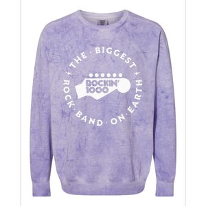 Rockin1000 The Biggest Rock Band On Earth Circle Version Colorblast Crewneck Sweatshirt