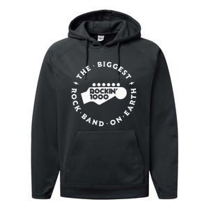 Rockin1000 The Biggest Rock Band On Earth Circle Version Performance Fleece Hoodie