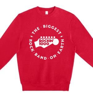 Rockin1000 The Biggest Rock Band On Earth Circle Version Premium Crewneck Sweatshirt