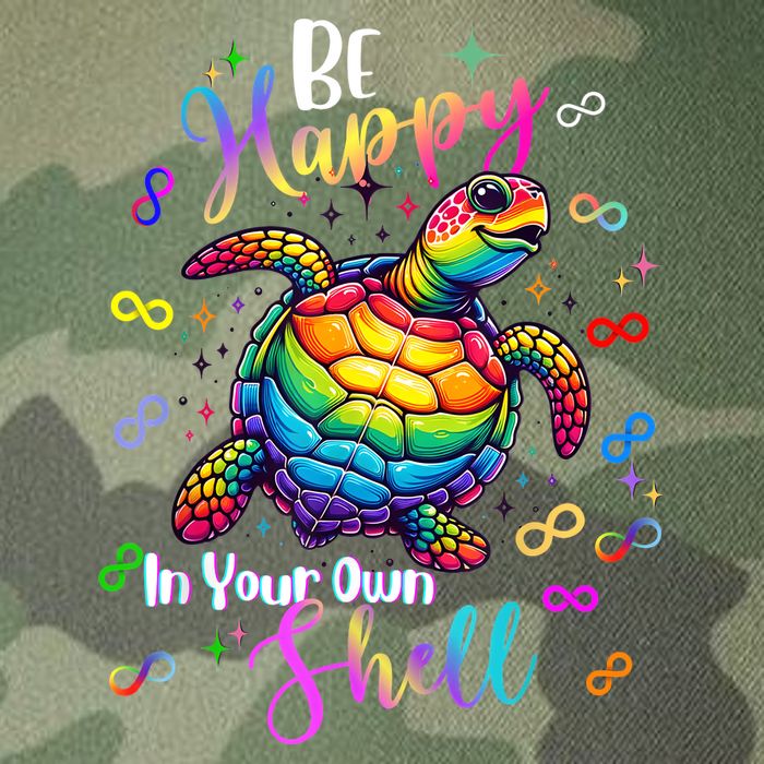 Rainbow Turtle Be Happy In Your Own Shell Autism Awareness Legacy Tie Dye Trucker Hat