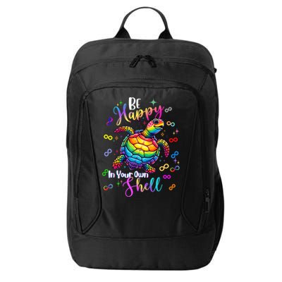 Rainbow Turtle Be Happy In Your Own Shell Autism Awareness City Backpack
