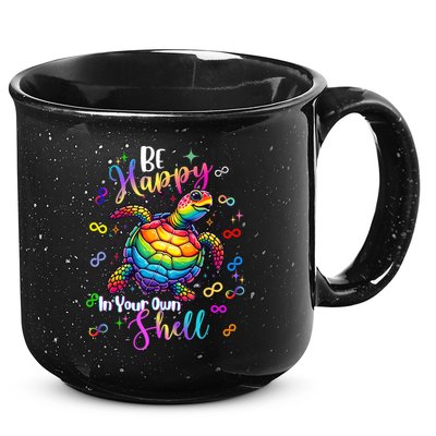 Rainbow Turtle Be Happy In Your Own Shell Autism Awareness 15oz Campfire Ceramic Mug