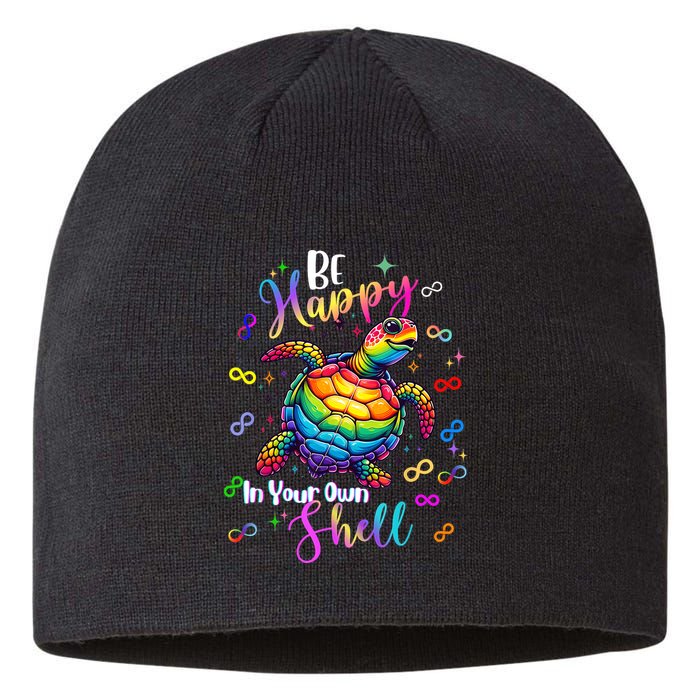 Rainbow Turtle Be Happy In Your Own Shell Autism Awareness Sustainable Beanie