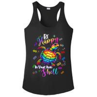 Rainbow Turtle Be Happy In Your Own Shell Autism Awareness Ladies PosiCharge Competitor Racerback Tank