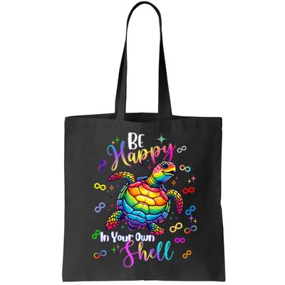 Rainbow Turtle Be Happy In Your Own Shell Autism Awareness Bag