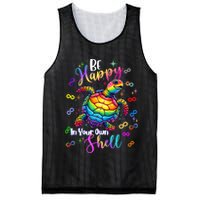 Rainbow Turtle Be Happy In Your Own Shell Autism Awareness Mesh Reversible Basketball Jersey Tank