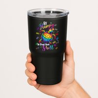 Rainbow Turtle Be Happy In Your Own Shell Autism Awareness Tumbler