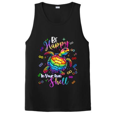 Rainbow Turtle Be Happy In Your Own Shell Autism Awareness PosiCharge Competitor Tank