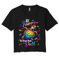 Rainbow Turtle Be Happy In Your Own Shell Autism Awareness Crop Top