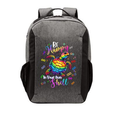 Rainbow Turtle Be Happy In Your Own Shell Autism Awareness Vector Backpack