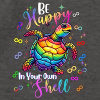Rainbow Turtle Be Happy In Your Own Shell Autism Awareness Vector Backpack