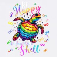 Rainbow Turtle Be Happy In Your Own Shell Autism Awareness Garment-Dyed Sweatshirt