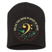 Relax The Bass Player Is Here Bassist Gifts Music Guitar Short Acrylic Beanie