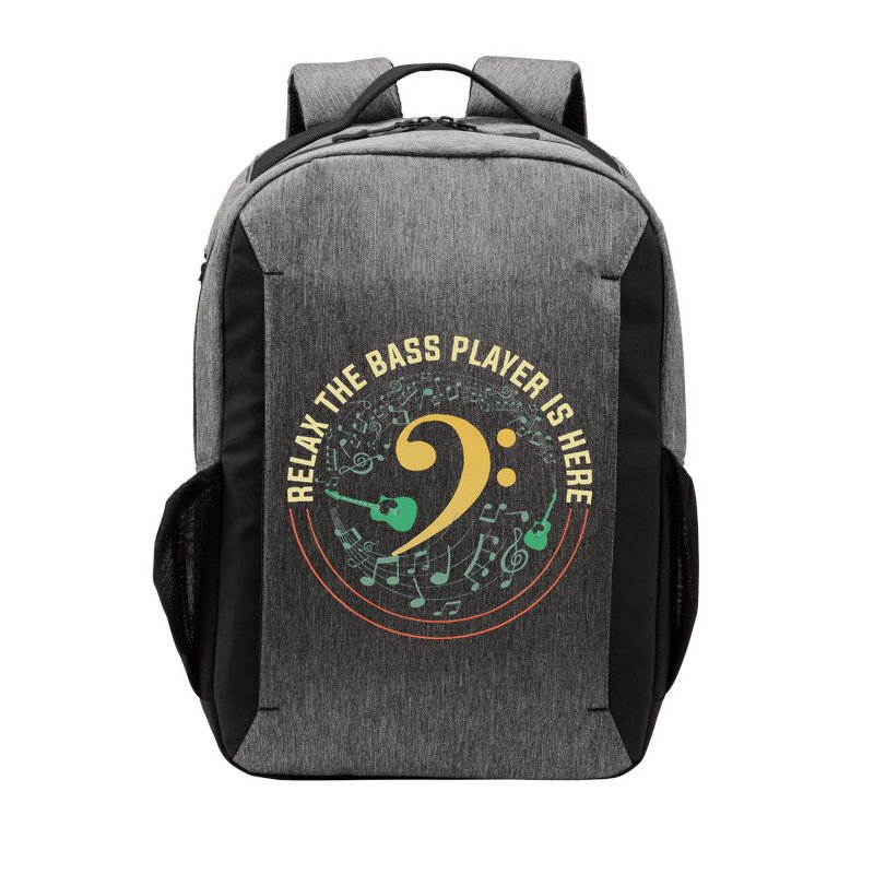Relax The Bass Player Is Here Bassist Gifts Music Guitar Vector Backpack