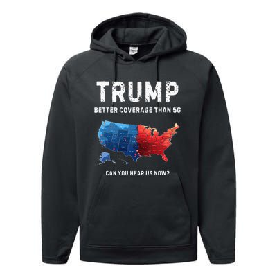 Retro Trump Better Coverage Than 5g Can You Hear Us Now Performance Fleece Hoodie