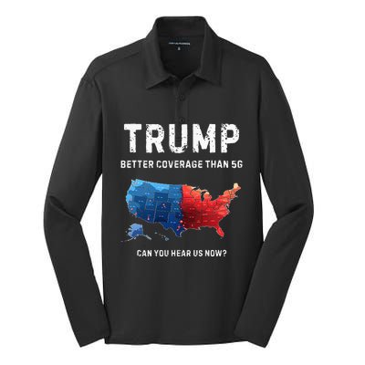 Retro Trump Better Coverage Than 5g Can You Hear Us Now Silk Touch Performance Long Sleeve Polo