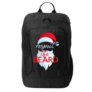 Respect The Beard Funny Santa Claus Christmas City Backpack