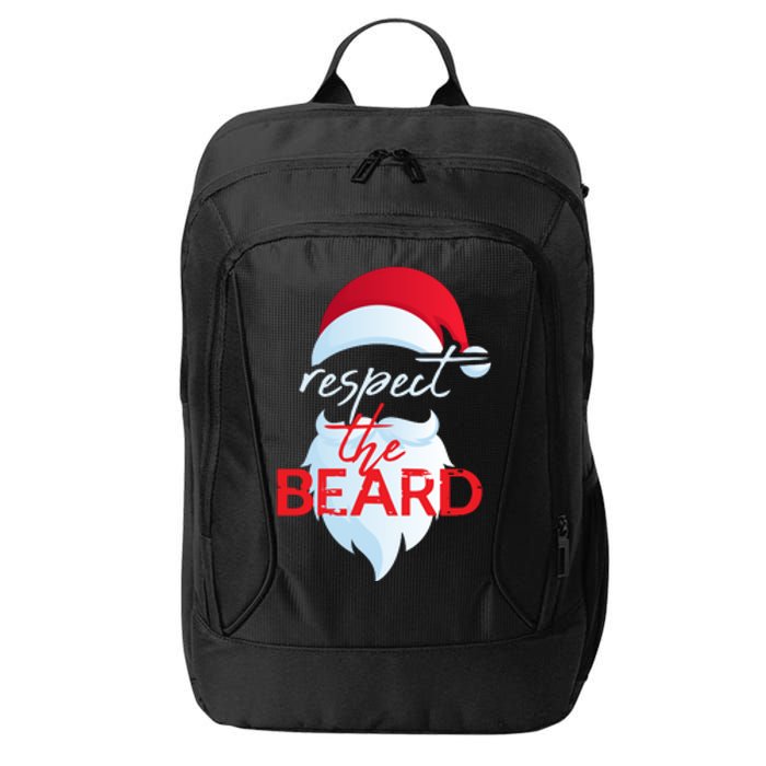 Respect The Beard Funny Santa Claus Christmas City Backpack