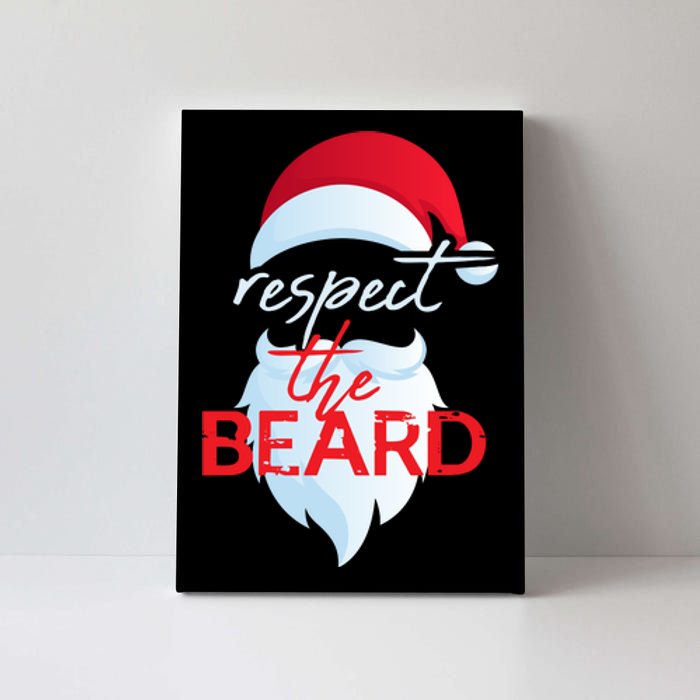 Respect The Beard Funny Santa Claus Christmas Canvas