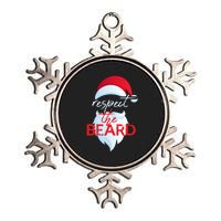 Respect The Beard Funny Santa Claus Christmas Metallic Star Ornament