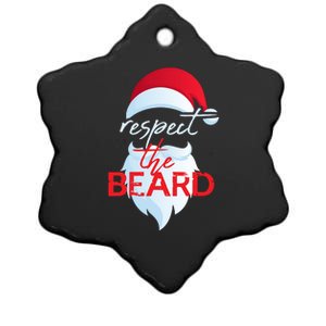 Respect The Beard Funny Santa Claus Christmas Ceramic Star Ornament