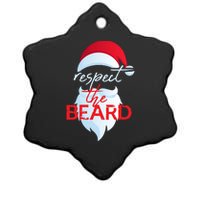 Respect The Beard Funny Santa Claus Christmas Ceramic Star Ornament