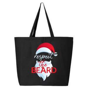 Respect The Beard Funny Santa Claus Christmas 25L Jumbo Tote