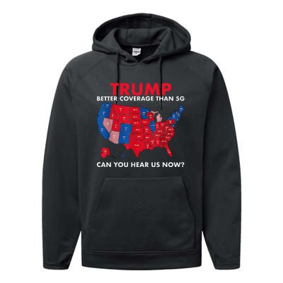 Retro Trump Better Coverage Than 5g Can You Hear Us Now Performance Fleece Hoodie