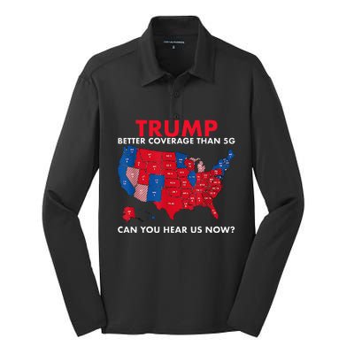 Retro Trump Better Coverage Than 5g Can You Hear Us Now Silk Touch Performance Long Sleeve Polo