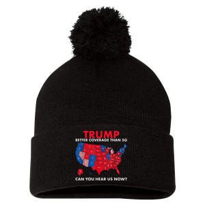 Retro Trump Better Coverage Than 5g Can You Hear Us Now Pom Pom 12in Knit Beanie