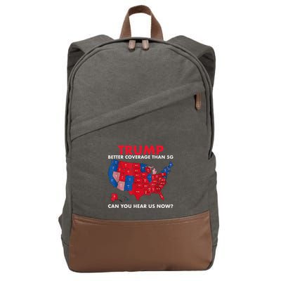 Retro Trump Better Coverage Than 5g Can You Hear Us Now Cotton Canvas Backpack