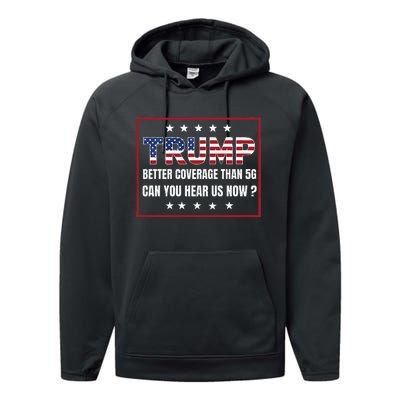 Retro Trump Better Coverage Than 5g Can You Hear Us Now Performance Fleece Hoodie