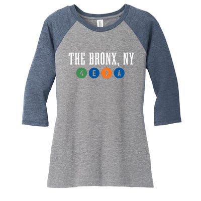 retro The Bronx NY 4 EVA New York City NYC Pride Women's Tri-Blend 3/4-Sleeve Raglan Shirt