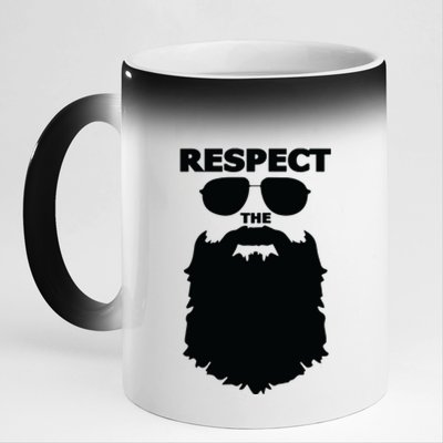 Respect The Beard Novelty Graphic Great Gift 11oz Black Color Changing Mug